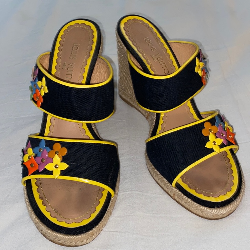 Vintage Louis Vuitton Open Toe Wedges